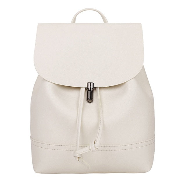 Fashion Women Backpack High Quality PU Leather Backpacks for Teenage Girls Pure Color  Female School Bag Bagpack mochila feminin