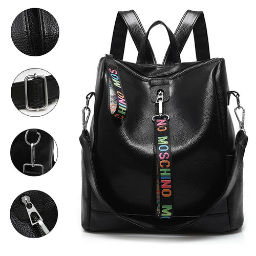 Women 100% PU Leather Backpack High Quality Youth Backpacks for Teenage Girls Female School Shoulder Bag Bagpack
