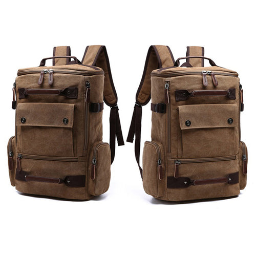 Canvas Backpack Travel Men Male Women Bagpack Laptop Waterproof School Student Bag Notebook Vintage Fashion Man Unisex Bags Pack