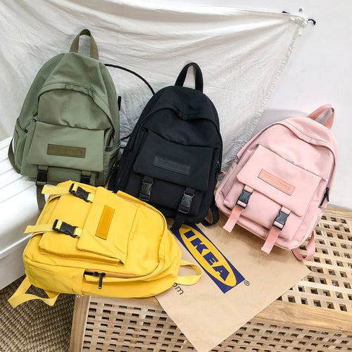 Women Backpack New Fashion Travel Backpack Solid Color School Bags For Teenage Girl Big Capacity Casual Ladies Canvas Bagpack