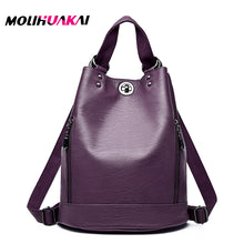 Load image into Gallery viewer, Female Backpacks Solid Women School Backpack Mochilas Women Leather Backpacks High Quality Ladies Bagpack Vintage Sac A Dos