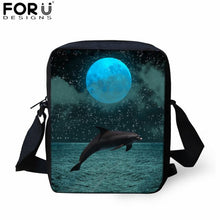 Load image into Gallery viewer, FORUDESIGNS Blue Dolphin Kids Backpack for Girls Sea Animal Print School Bag Set Children Daily Bagpack 3Pcs with Pencil Bag