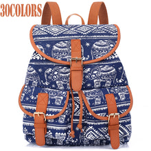 Load image into Gallery viewer, Sansarya New 2018 School Bag Bohemian Vintage Women Backpack Drawstring Printing Canvas Bagpack Sac a Dos Femme Rucksack Female
