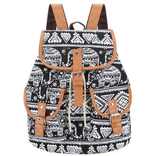Load image into Gallery viewer, Sansarya New 2018 School Bag Bohemian Vintage Women Backpack Drawstring Printing Canvas Bagpack Sac a Dos Femme Rucksack Female