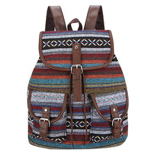 Load image into Gallery viewer, Sansarya New 2018 School Bag Bohemian Vintage Women Backpack Drawstring Printing Canvas Bagpack Sac a Dos Femme Rucksack Female