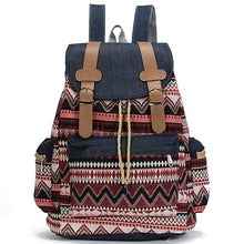 Load image into Gallery viewer, Sansarya New 2018 School Bag Bohemian Vintage Women Backpack Drawstring Printing Canvas Bagpack Sac a Dos Femme Rucksack Female