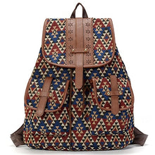 Load image into Gallery viewer, Sansarya New 2018 School Bag Bohemian Vintage Women Backpack Drawstring Printing Canvas Bagpack Sac a Dos Femme Rucksack Female