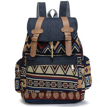 Load image into Gallery viewer, Sansarya New 2018 School Bag Bohemian Vintage Women Backpack Drawstring Printing Canvas Bagpack Sac a Dos Femme Rucksack Female