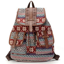 Load image into Gallery viewer, Sansarya New 2018 School Bag Bohemian Vintage Women Backpack Drawstring Printing Canvas Bagpack Sac a Dos Femme Rucksack Female
