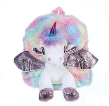 Load image into Gallery viewer, Girls Plush Unicornio Schoolbags Cute Unicorn Women Backpacks Rucksack For Teenager Student Travel Females Bagpack