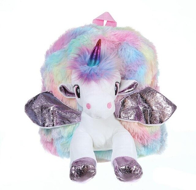 Girls Plush Unicornio Schoolbags Cute Unicorn Women Backpacks Rucksack For Teenager Student Travel Females Bagpack